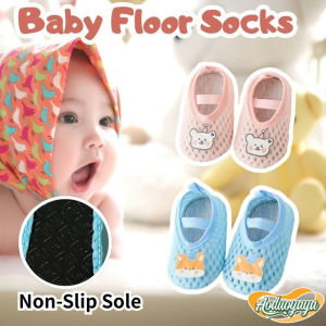 Aoduoyaya Baby Floor Socks with Breathable Mesh & Non-Slip Sole Cool Toddler Indoor Walking Socks for Summer