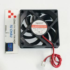 Quạt 7Cm dày 1.5Cm / Điện áp DC 12V loại 2 dây đầu 2 Pin (5.5mm x 4.0mm) NEW
