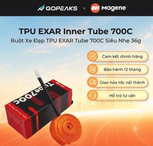 [MUA 2 TẶNG 1] Ruột Xe Đạp Siêu Nhẹ TPU EXAR Tube 700C 36g Van Presta Cho Lốp 700x23-28C