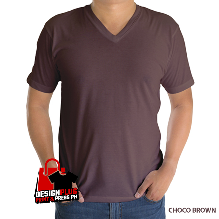DesignPlus Active Life Plain V Neck Unisex T-Shirt (Choco Brown