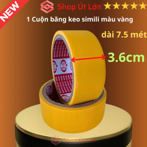 1 Cuộn băng keo simili màu vàng rộng 3.6cm dài 7.5 mét lõi giấy 3mm giá tại xưởng