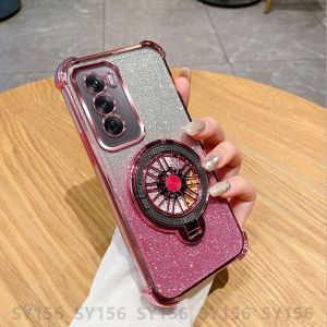 Case OPPO Reno 12 12F Reno12Pro Reno 11 10 Pro 11F 8Z 7Z 8 6 5 5G Phone Case with Magnetic Holder Camera Protector Twinklin Clear Glitter Luxury Fashion Aesthetic Shockproof Casing