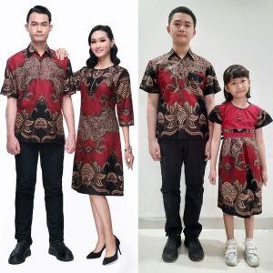 BATIK COUPLE SOLO SARIMBIT KELUARGA PASANGAN FAMILY AYAH IBU ANAK SERAGAM SERAGAMAN SUPER JUMBO DRESS TERUSAN WANITA TERBARU KEKINIAN VIVO MERAH TUNIK PREMIUM MODERN KONDANGAN