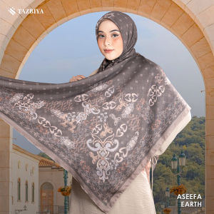Tazbiya Scarf - Aseefa Series I Tazbiya Hijab Voal Motif Jahit Tepi I Jilbab Motif Voal