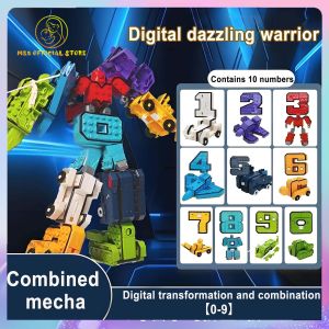 10 PCS Number Transforming Robot DIY Assemble Building Block Toy Digital Transformer Kids Toy Set