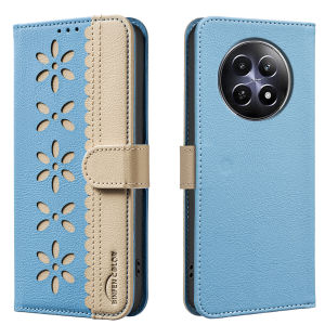 For OPPO Realme 12 11 Pro Plus Phone Case Lucky Grass Magnetic Leather Wallet Soft TPU Card Slot Flip Case Casing
