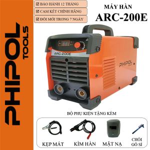 Máy hàn ARC 200E Phipol máy chuyên hàn que 3.2 ly hàn biến tần IGBT công nghệ chống giật điện tặng đủ phụ kiện