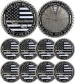 Thin Gray Line Coin, Correctional Officer Silver Challenge Coins Honor Correctional Officers Gray Prison Coin Law Enforcement Appreciation Gifts. 