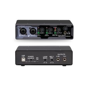 BOMGE USB Audio Interface(32 bit/192 kHz) with XLR phantom power  Direct Monitoring  Loopback for PC Recording StreamingGuitarist Vocalistand Podcasting