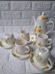 PROMO!!NAKATO GELAS MEWAH MODEL SET DAN MOTIF BARU 1 SET ADA TEKO+GELAS 5PCS+TATAKAN 5PCS