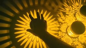 Solar Mandala Wall Light Outdoor Waterproof for Garden Lawn Courtyard Decoration Landscape Wall Lamp