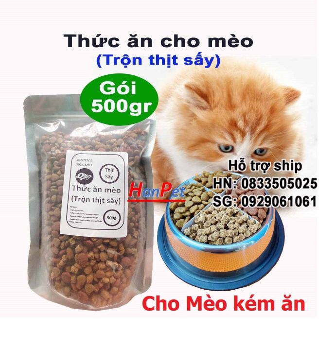 Hanpet - Gói chiết 1kg - thức ăn dạng hạt cho mèo Me-O KEOS (Chọn 3 Vị ...