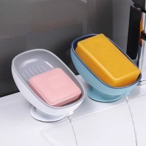 กล่องสบู่แบบไม่มีรูหรูหราเบาๆ: แผ่นดูดระบายน้ําแบบเคลื่อนย้ายได้สําหรับใช้ในครัวเรือนและห้องน้ํา สีเทา