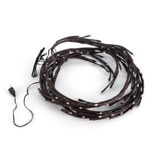 OKKFINE 72/96/144 LED ไฟเถาต้นไม้ ยูเอสบี หวายจำลอง สายไฟแอลอีดี  รูปแบบการจัดแสง โคมไฟหวายหวาย เตาผิงสำหรับเตาผิง