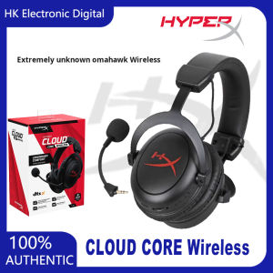 HyperX Cloud Core Wireless Gaming Headset for PC DTS Headphone:X Spatial Audio Memory Foam Ear Pads Durable Aluminum Frame Detachable Noise Cancelling MicrophoneBlack