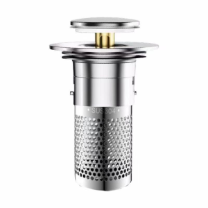 Bathroom Kitchen Sink Plug Stopper Stainless Steel Drain Strainer Pop-Up Sink Filter