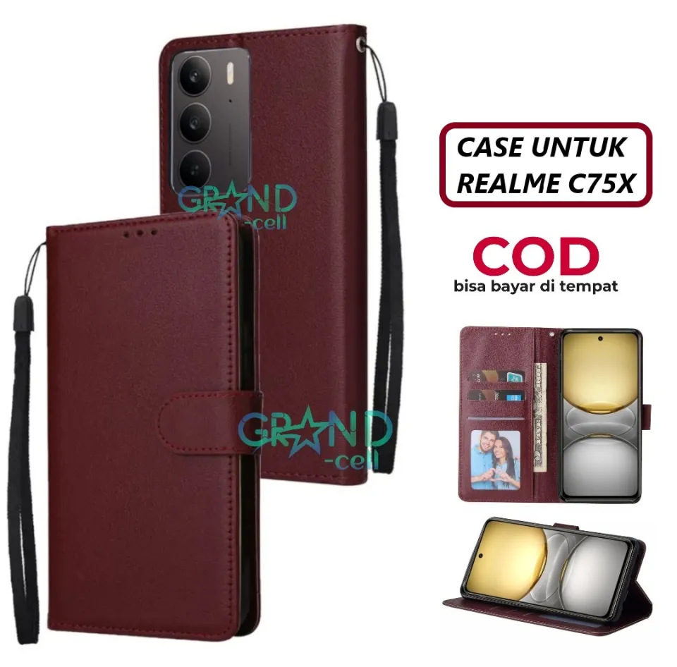 case hp for REALME C75X Premium flip wallet Flip case Magnet