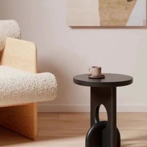 Sacesr Wooden Coffee Tables Round Side Table Drink Stand Movable Teapoy Sofa Side Table Occasional Stand Home Furniture Accent Piece 4Y1Z7