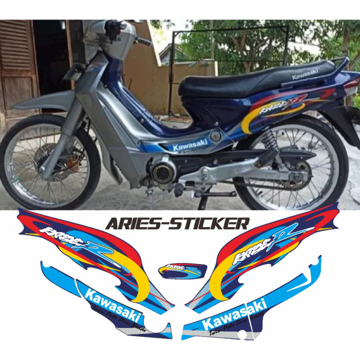 STRIPING STIKER KAWASKI KAZE R 2000 2001 BIRU SILVER | Lazada Indonesia