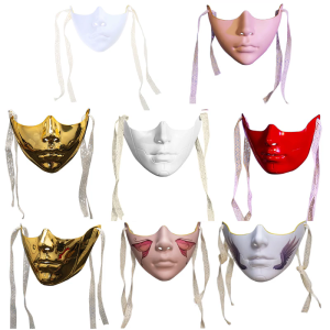 Painted Beauty Mask Masquerade Mask Party Mask Aesthetic Mask Mechanical Half Face Mask for Halloween Christmas Cosplay
