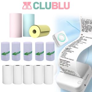 -CLUBLU- Giấy in Nhiệt Mini / Giấy in Nhiệt Dán Được / Cho Máy in / Bill / Bluetooth Nhãn Dán Trắng Ba Màu Cho Máy in Mini