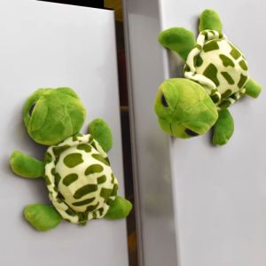 FDO0009 Simulation Turtle Fridge Cartoon Big Eye Turtle Tortoise Plush Model Creative Anti-collision Animals Refrigerator Sticker Decoration Trinkets