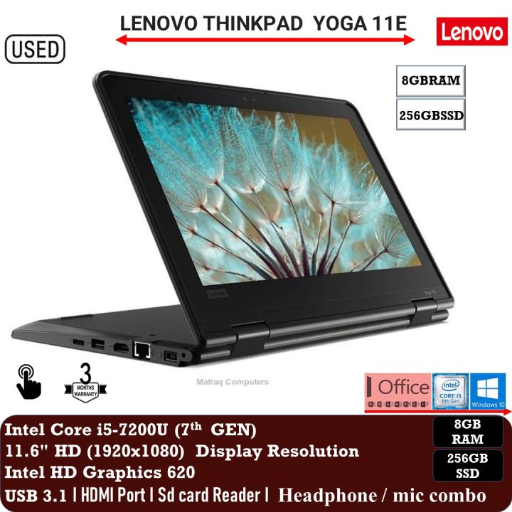 Lenovo Yoga 11e Touchscreen X360 Intel core i5-7th Gen 8GB RAM