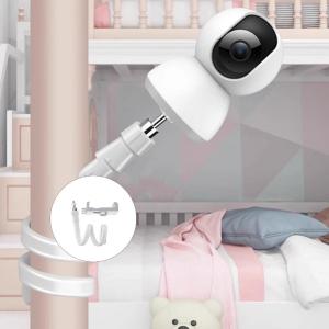 Baby Monitor Flexible Hose Bracket 1/4 Screw Adapter 3 Base Designs Adjustable Angle Mounting System Easy Installation