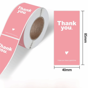 OKKFINE 100pcs/roll Waterproof Thank You Sticker Rectangular Envelope Decoration Gift Packaging Sticker Creative Decorative Label
