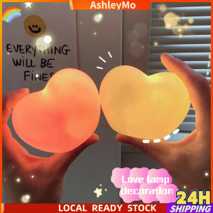 LED Heart Lamp Aesthetic Heart Light Romantic Love Atmosphere Light Birthday Cake Ornament Wedding Party Decoration Sweet Gift For Girls Teen Women Bedroom Room Decor Birthday Present Use Ready Stock