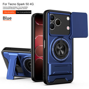 Vỏ cho TECNO Spark 50 spark50 4G 5g nắp trượt vỏ điện thoại giá đỡ từ tính cho ô-tô Vỏ bảo vệ lật Máy Ảnh Chân đế kép cho Spark 50 4g
