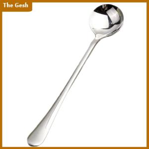 [The Gesh] Long Handled Stainless Steel Coffee Spoon Ice Cream Dessert Tea Spoon For Picnic Kitchen Accessories Spoon Coffee Bean