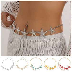 ESFDGL Adjustable Starfish Waist Chain  Bohemian Beach Starfish Waistband Trendy Flower Dress Belt Chains Summer