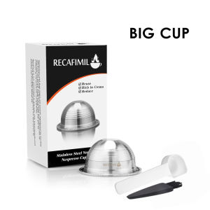 【i Cafilas】[NVCG1] Reusable Big CUP Coffee Capsule Filter Crema Stianless Steel For Nespresso Vertuo Espresso Vertuoline Nespresso Vertuoline GCA1Delongh ENV135Delong ENV150