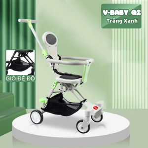 XE ĐẨY ĐẢO CHIỀU GẤP SIÊU GỌN V-BABY Q2 CÓ ĐAI AN TOÀN