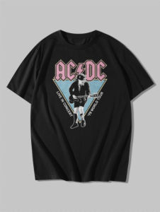 kaos band acdc world tour 79 live in concert angus young rock legend t shirt dewasa pria wanita cotton combed 24s sablon plastisol
