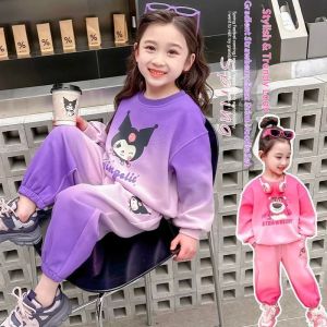 TUmama Áo chui đầu hai bộ chi tiết dáng rộng thời trang mùa xuân và mùa thu mới cho bé gái