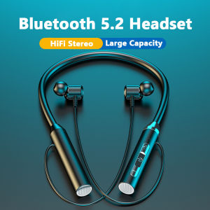 DISOUR Bluetooth 5.2 Sports Wireless Headphones Neckband Magnetic Waterproof Earphones 12D Stereo Sorround HIFI Music Headsets With Mic For All Samrtphones