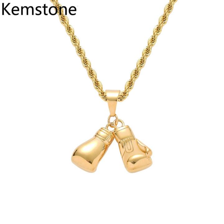 Kemstone Hip Hop Stainless Steel Gold Black Plated Boxing Gloves