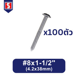 IEPERNG สกรูเกลียวปล่อย #8 100 ตัว/ถุง หัวแพน แฉก P+(PD) น็อต เกลียวปล่อย Tapping Screw