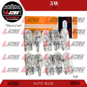 10PCS/SET T10 Halogen 5W Saksak Type 12v 24v Interior Light Bulbs Car Auto Truck 158