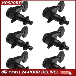 Guitar String Pegs - 6Pcs Black Locking Tuners for 6R Inline Perfect for Musicians Who Demand Precision