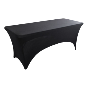 XENMART Universal High Stretch Tablecloth Washable 4/6/8FT Birthday Table Cover Black Elastic Bed Cover Wedding Party