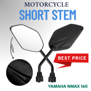 YAMAHA NMAX 160 SIDE MIRROR DAHON TYPE MOTORCYCLE SHORT STEM STOCK TYPE (BLACK)