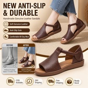 ✅ Handmade/Leather ✅ SL Handmade Cowhide Sandals/Leather Sandals【Breathable Genuine Leather】Cowhide Leather/Anti-Sweat Waste/Warm Feet/Comfortable Walking/Suitable For Daily Wear/Outdoor Activities