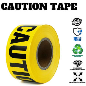 50M/Roll Non-Adhesive Caution Tape Isolated Barricade Yellow Danger Warning Tape Halloween Party DIY Decoration Warning Tapes