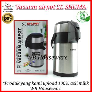 termos pencet stainless 2L / Vacuum air pot hot and cool SHUMA SWP2000H