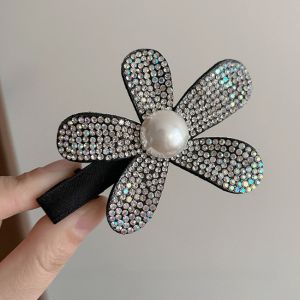Pearl Rhinestone Sun Flower Hairpin Female Duckbill Clip Korean Fashion Hair Clip Hair Accessories