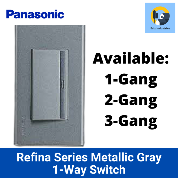 Panasonic Metallic Gray Refina Series 1 Way Switch Set 1 2 or 3 Gang or