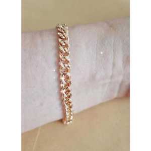 Gelang Tangan Cheryl Alloy Lapis Mas 18k Permata Zirconia BP022G